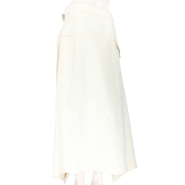 Raey midi wrap skirt in a luxurious cotton and linen blend twill fabric