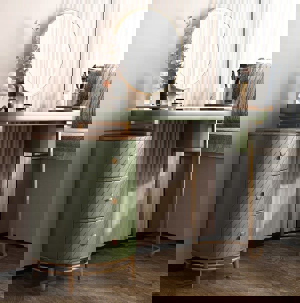 Tandy Dressing Table With LED Mirror, White, Makeup Vanity-Weilai Concept-Weilai Concept