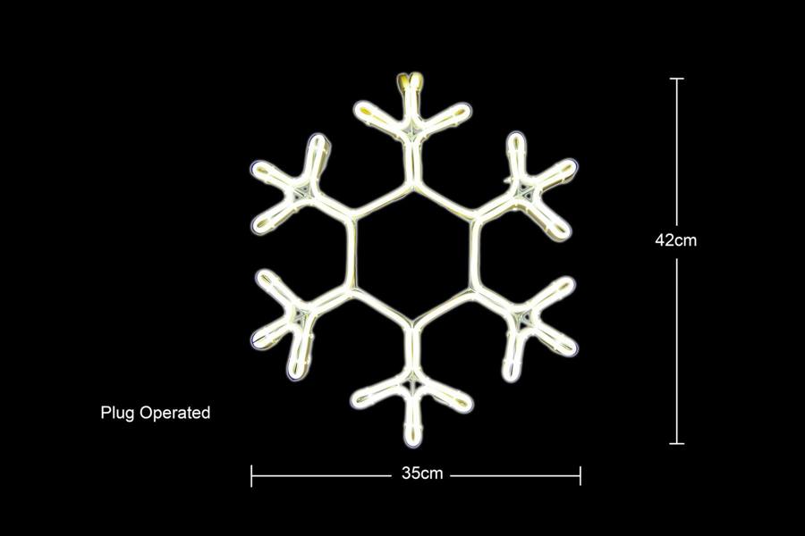 4cm Snowflake Neon Effect Rope Light with 90 Cool White LEDs for Indoor or Outdoor Display image 2