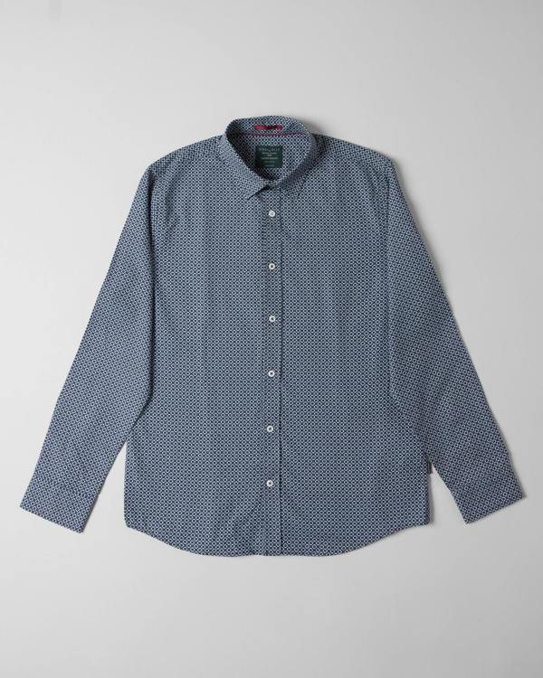 Steel & Jelly Limited Edition Navy Geometric Slim Fit Shirt