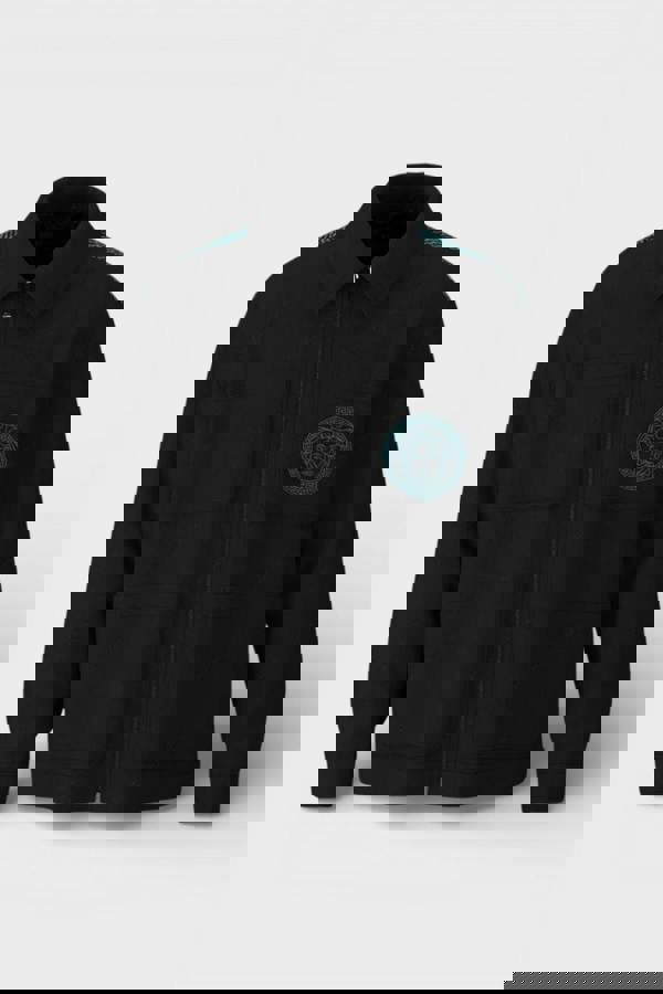 Versace Medussa Logo Blouson Canvas Jacket Black Blue