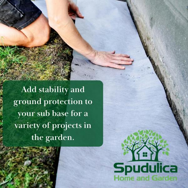 Spudulica Home & Garden 2.25m Wide 80gsm Non Woven Geotextile Fabric | Lightweight Drainage Membrane