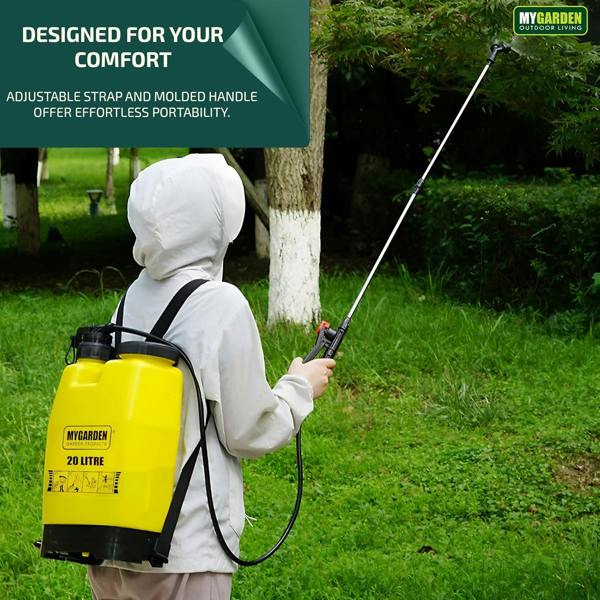 My Garden Outdoor Living Knapsack Sprayer with Adjustable Nozzles - Garden Manual Pressure Sprayer With Long Lance 10kPa Pressure Sprayer