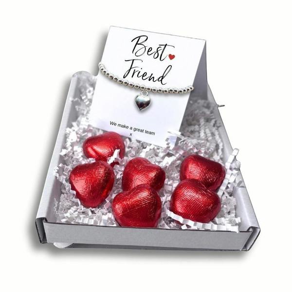 Aye Do Gifts Best Friend Mini Gift Hamper with Silver Heart Bracelet