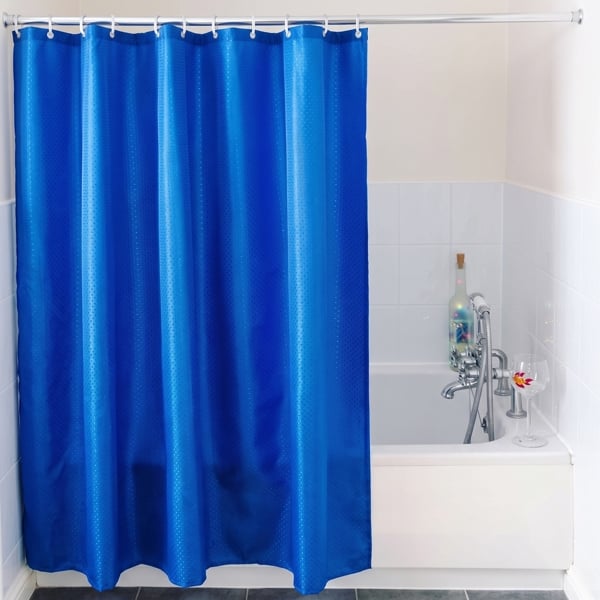 Blue Canyon Royal Blue Diamond Polyester Shower Curtain 240x180cm