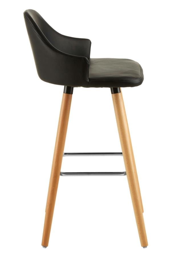 Interiors by Premier Stockholm Black Curved Backrest Bar Stool