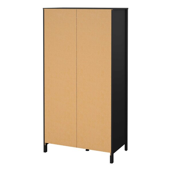 Wyld Haus Gossmere Matt Black Wardrobe 2 Doors 2 Drawers