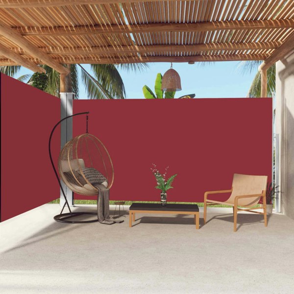 Berkfield Retractable Side Awning Red 200x600 cm