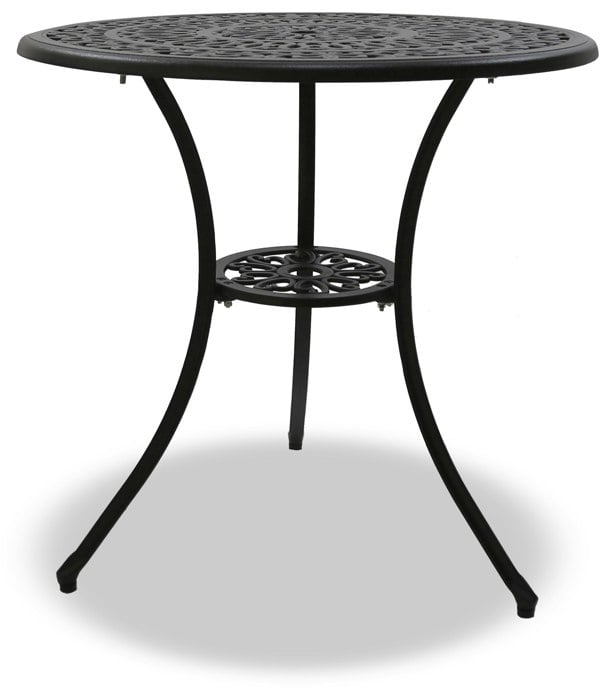 Centurion Supports POSITANO Garden and Patio Table and 2 Chairs Cast Aluminium Bistro Set - Black