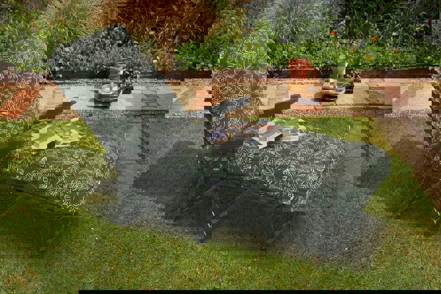 Deluxe Garden Sunbed | Multi-Pattern Reclining Sun Lounger 99cm x 58cm x 115cm Aspen Green The Garden Furniture Shop