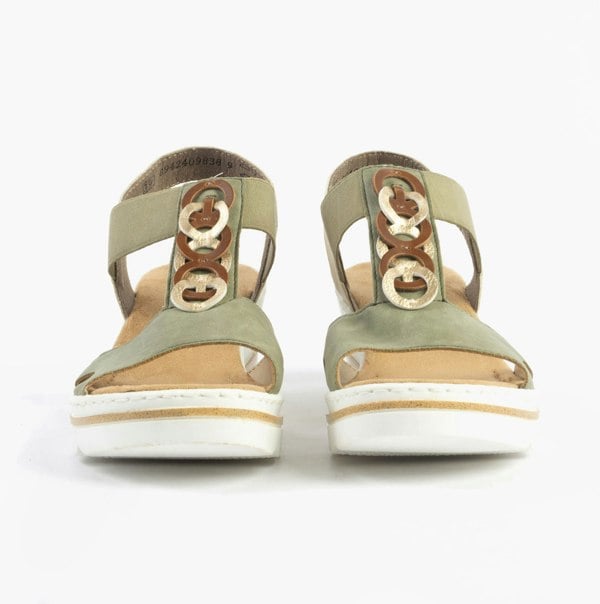 Rieker 67498-52 Womens Sandals - Green Combination