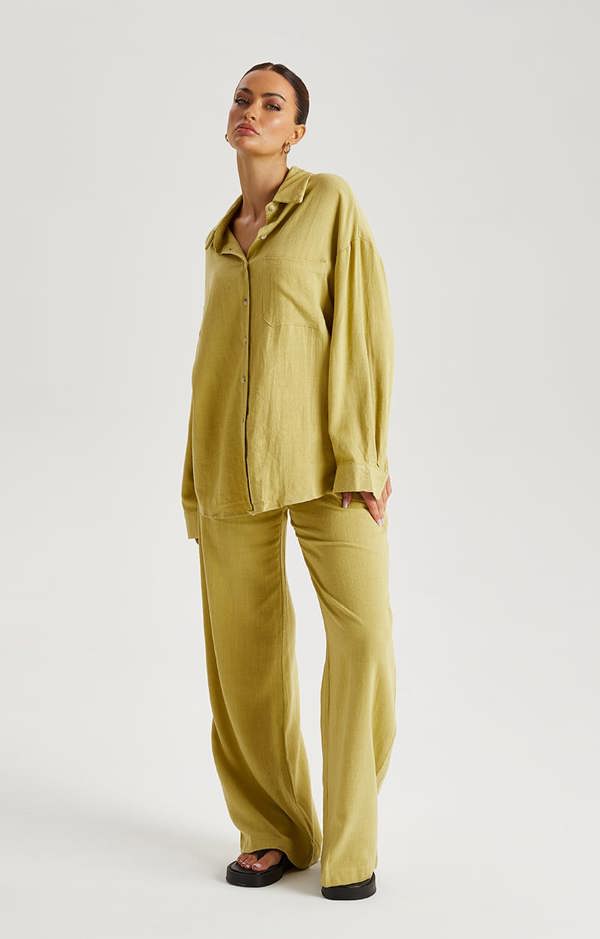 Urban Bliss Olive Linen Trouser