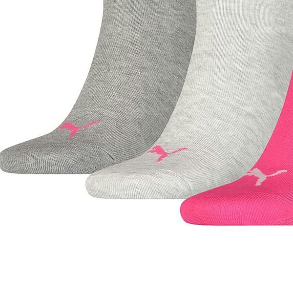 Puma Unisex Adult Quarter Training Ankle Socks (Pack of 3) - Pink/Grey/Charcoal Grey