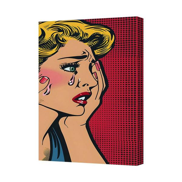 Benjamin Tate Design Pop Art Canvas Print Woman Tears Wall Art On Deep Gallery Frame