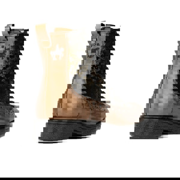 Embassy London Hatter - Bronze & Floral - Women's Leather Ankle Lace-up Boot with bronze floral details