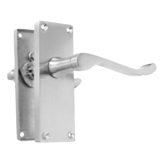 EDH Door Hardware Satin Chrome Victorian Scroll lever Latch Modern Door Handles, 6 Pairs