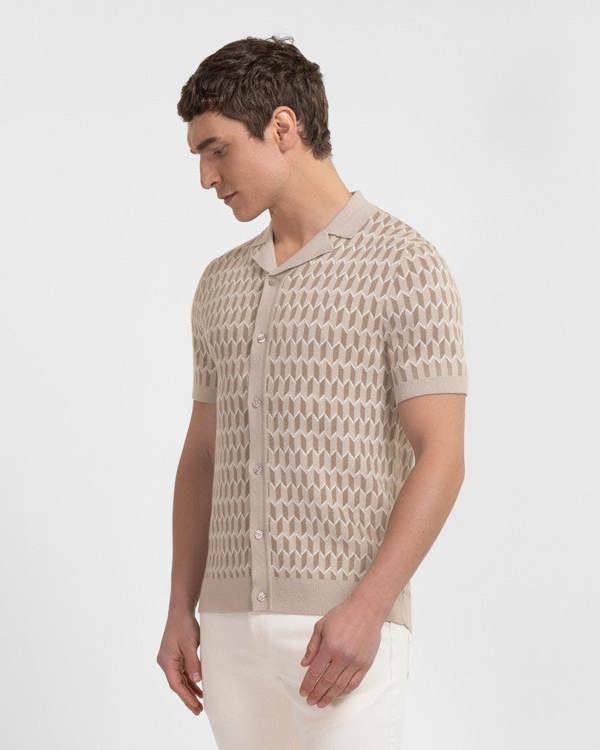 Steel & Jelly Purley - Geometric Resort Collar Short Sleeve Shirt