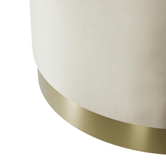 Wyld Haus Kalua Large Cream Velvet Stool Gold Base