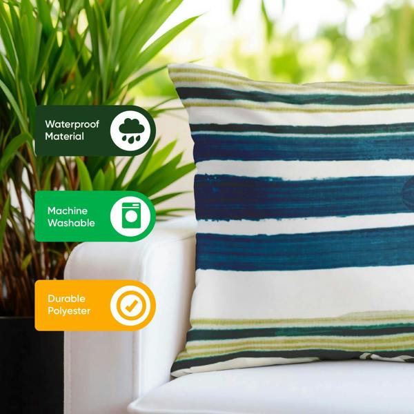 Gardenwize Pair of Outdoor Scatter Cushions – Painted Stripe Design