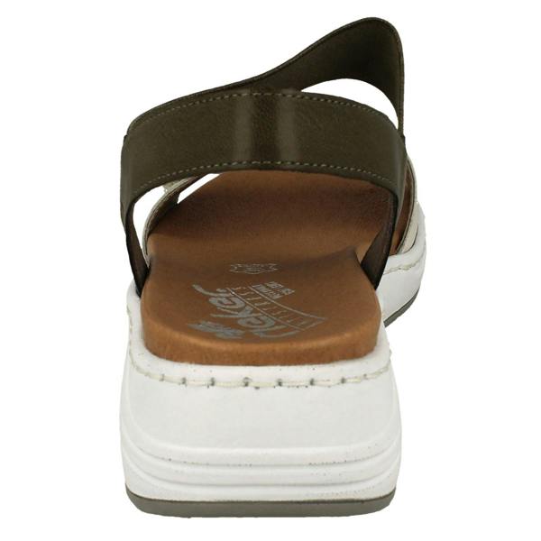 Rieker Ladies Rieker Wedge Heeled Strappy Sandals 64300