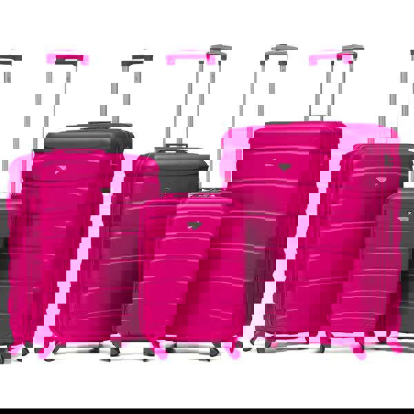 Flight Knight Set of 3 Hard Shell Suitcase Cabin & Check in Cases with TSA Lock