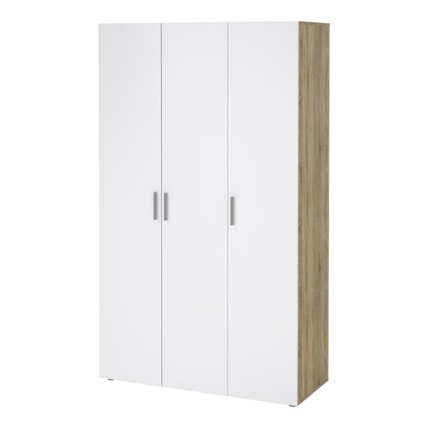 Furniture To Go Pepe Wardrobe with 3 doors in Oak with White High Gloss