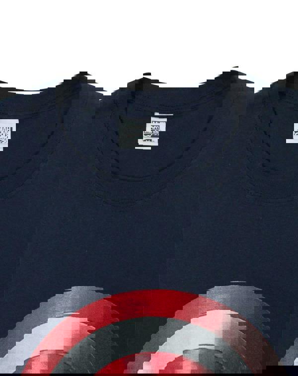 Marvel Mens Blue Captain America Short Sleeved T-Shirt