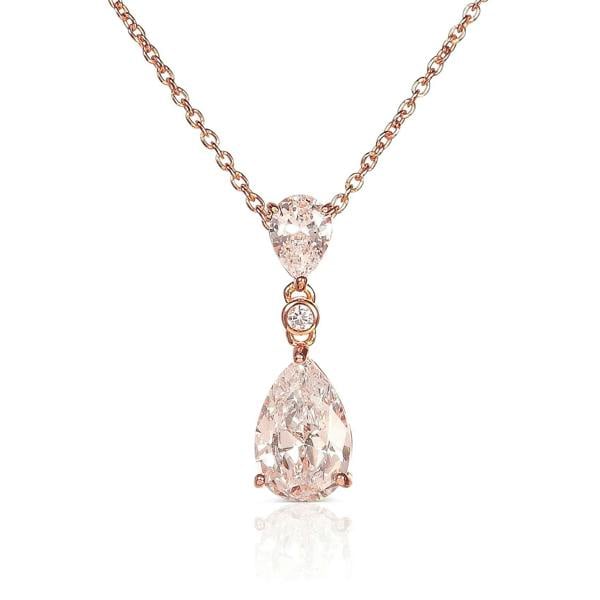 namana Rose Gold Plated 925 Sterling Silver Pear Drop Pendant Necklace For Women