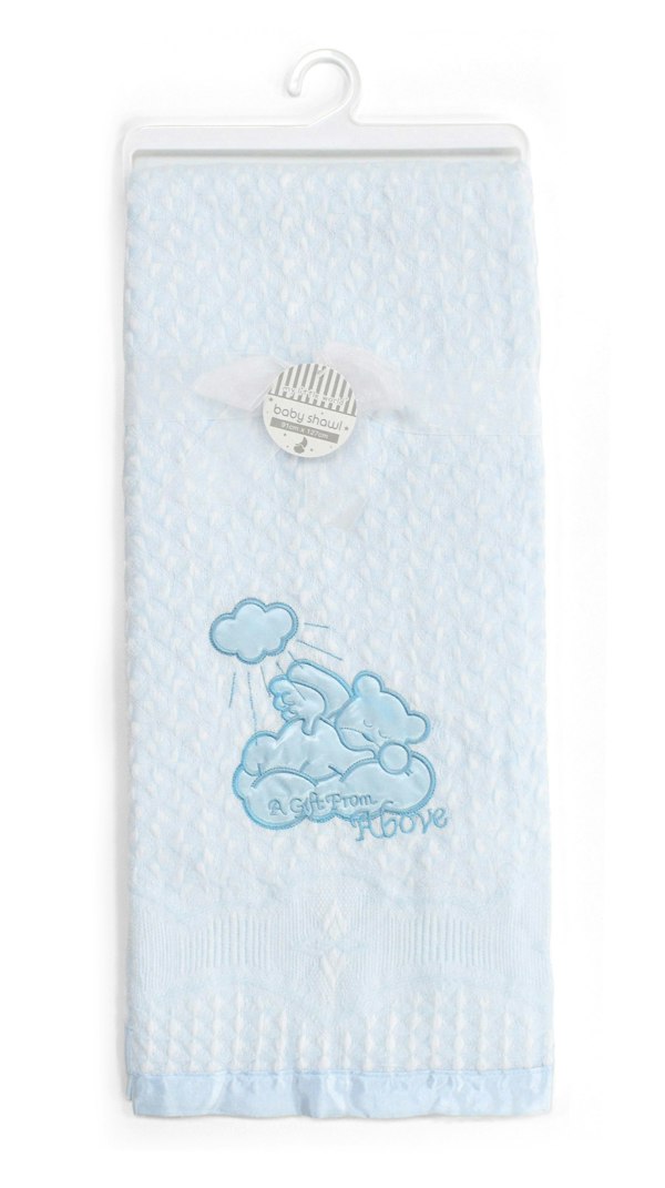 My Little World Teddy Gift From Above Baby Shawl - 91cm x 127cm