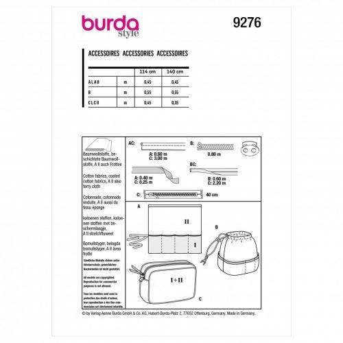 Burda Sewing Pattern 9276 Bags , One Size - Easy