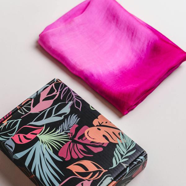 Hot Pink Ombre Silk Scarf – Hand-Dyed Mulberry Silk, Summer Wedding & Evening Wrap