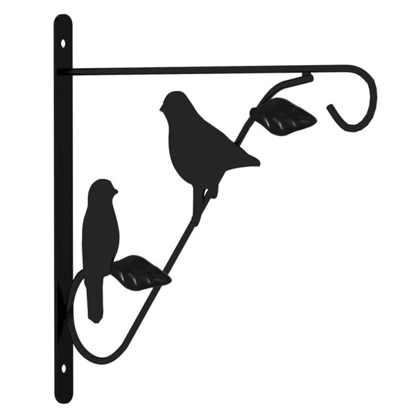Berkfield Hanging Basket Brackets with Planters 4 pcs Black Steel