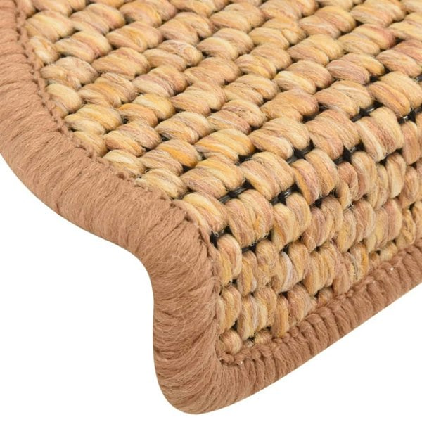 Berkfield Stair Mats Self-adhesive Sisal-Look 15 pcs 65x21x4 cm Orange