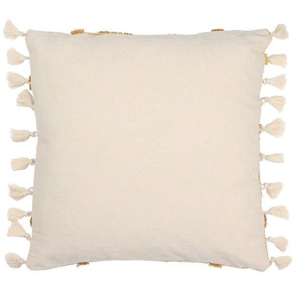 Furn Kalai Tufted Tassel Cushion Cover - Mustard