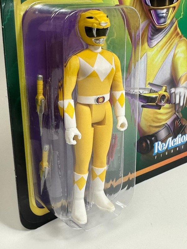 Re Action Figure Super 7 Yellow Ranger Mighty Morphin Power Rangers 3.75 Inch Re Action Super7