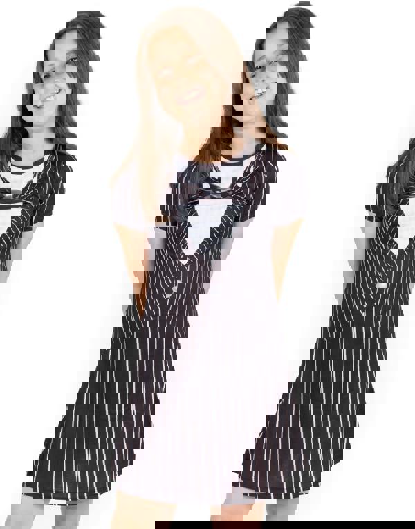 Disney The Nightmare Before Christmas Girls Black Jack Skellington Body Dress-Up Short Sleeve Skater Dress