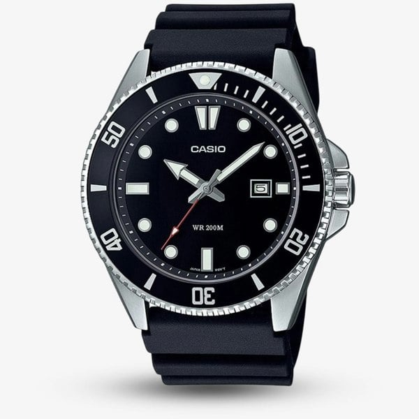 Casio Mens Diver Black Rubber Strap Watch MDV-107-1A1VEF