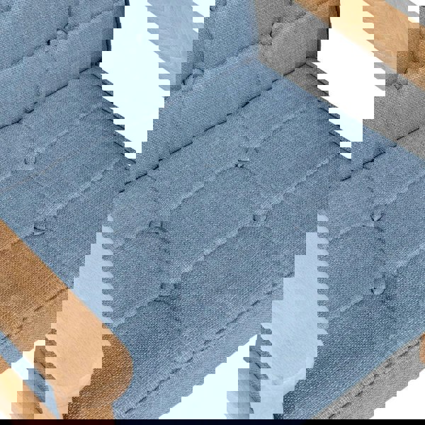 Blue MINI Single Children’s Sofa with Linen Fabric Upholstery Living and Home