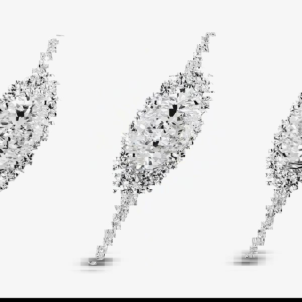 T. H. Baker 9ct White Gold 3.00ct Oval Cut Lab Grown Diamond Halo Ring LGR47044-300