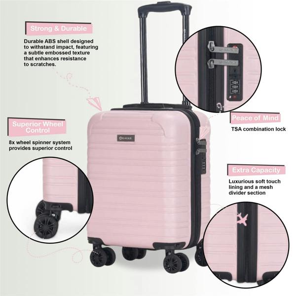 Eagle Luggage ABS Hardshell Underseat Cabin Suitcase 45 x 30 x 20 cm Luggage Suitable for Wizz Air