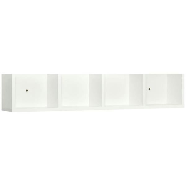 Dyzi Wall Mounted 4 Tier Multimedia CD DVD Storage Shelf White