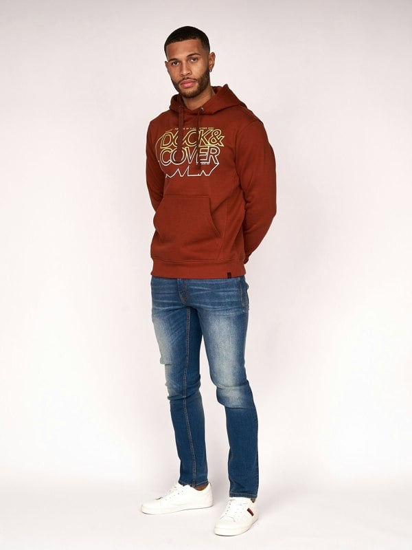 Duck and Cover Fillberts Hoodie Brick Red