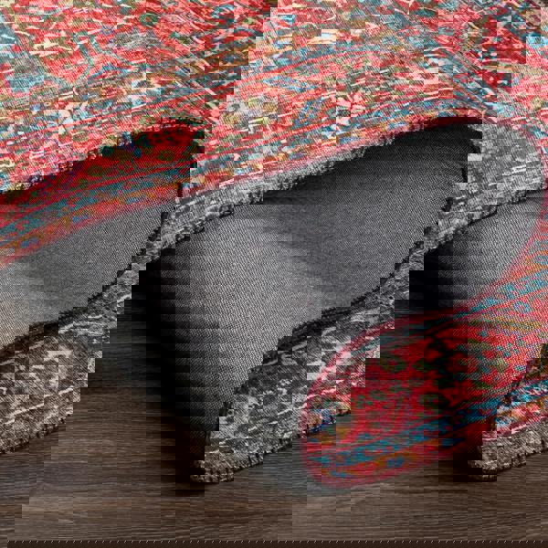 Livabliss Iris-Vintage Blue Red Beige Traditional Boho Rug