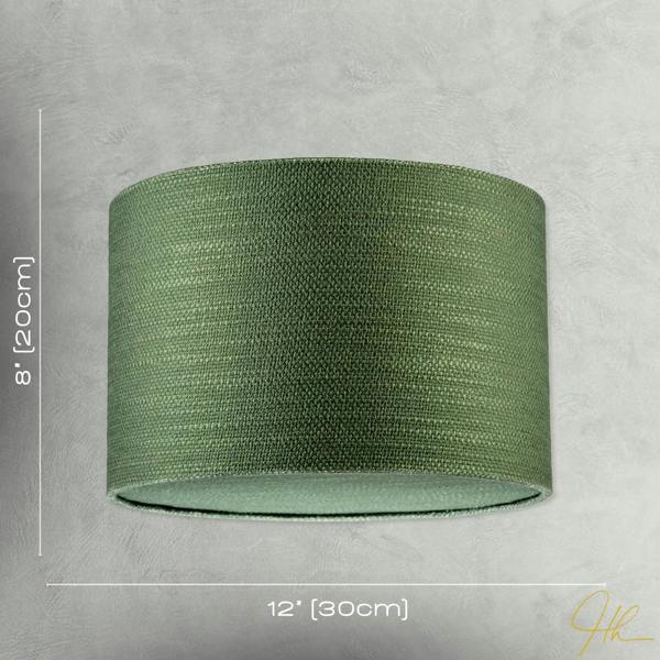 Vineyard Green Textured Linen Pendant Lighting Shade with Diffuser Image 7