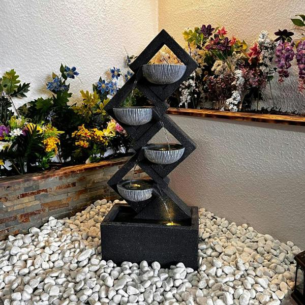 Tranquillity Water Features Diamond Pouring Bowls Contemporary Water Feature