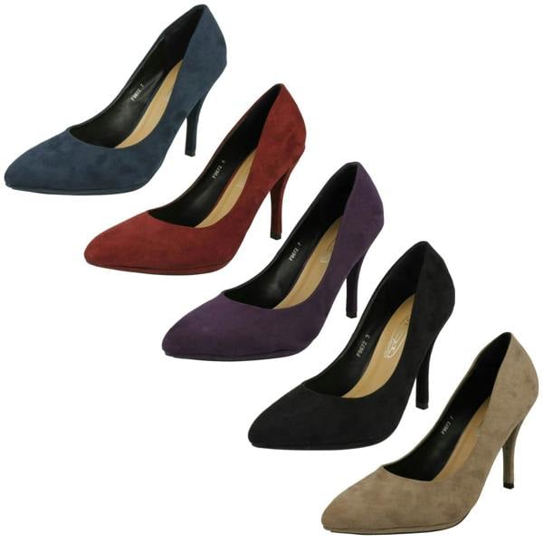 Spot On Ladies Spot On High Heel Pointed Toe Court Shoe