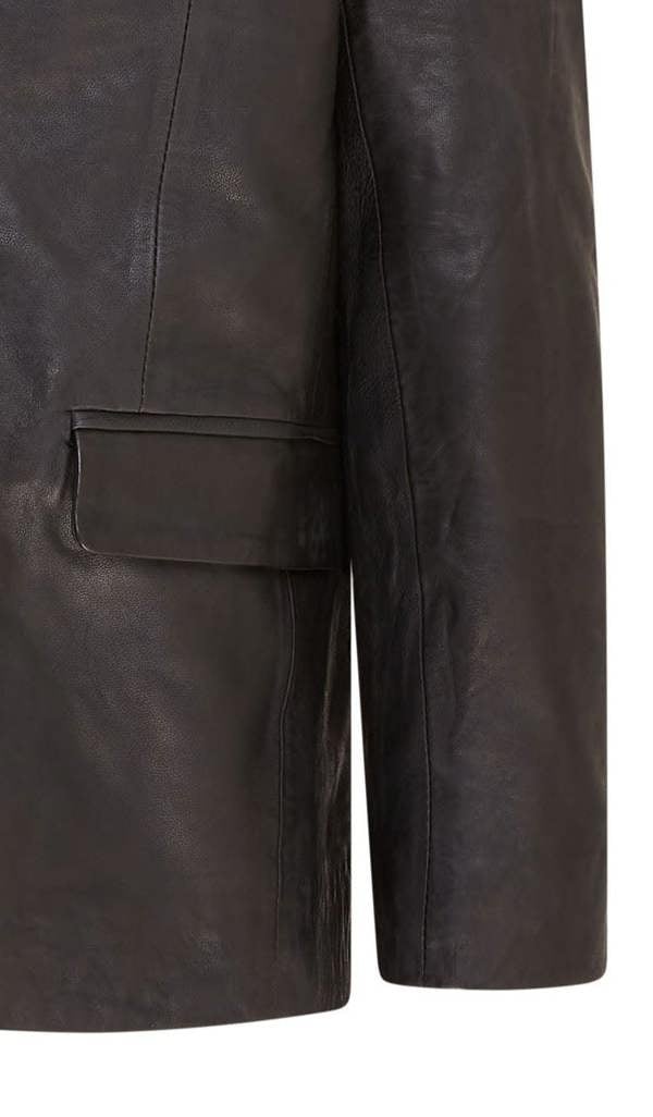 Infinity Leather Mens Slim Leather Italian Blazer Jacket-Somero