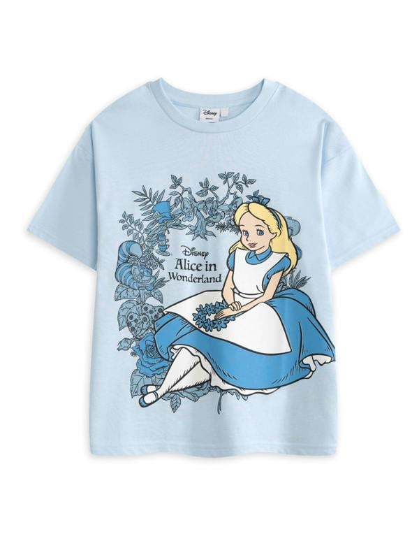 Vanilla Underground Disney Girls Blue Alice In Wonderland Short Sleeved T-Shirt