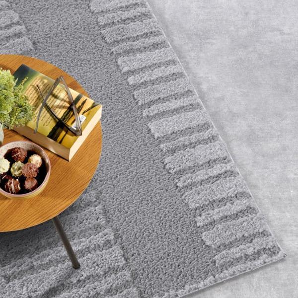 Hanse Home High Pile – Soft Geometric Shaggy Grey Rug