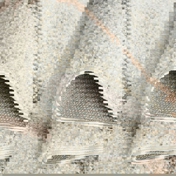 Diamond Design Thick Shaggy Area Rugs Ivory Beige